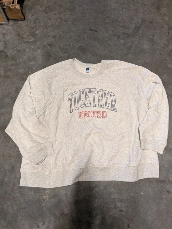 Old Navy Sweaters - Old Navy Together United Gray Embroidered French-Terry Sweatshirt 4X